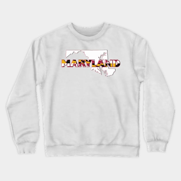 Maryland Colored State Letters Crewneck Sweatshirt by m2inspiration